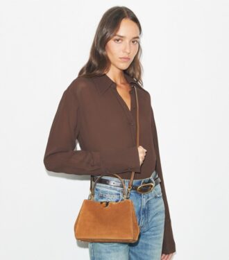 Mini sac à main Eleanor en daim