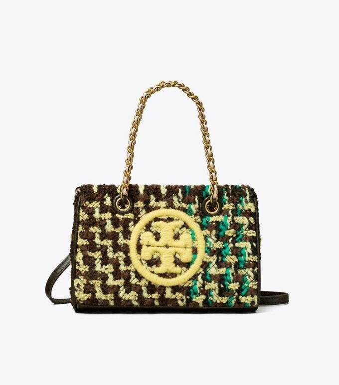 Mini sac à main Fleming en tweed souple avec chaîne Mini sac à main Fleming en tweed souple avec chaîne