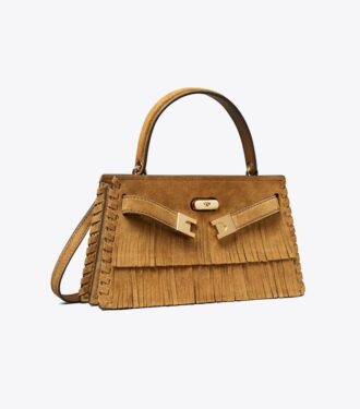 Mini sac à main Lee Radziwill en daim à franges et poignée supérieure