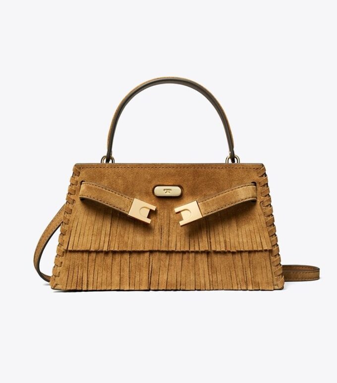 Mini sac à main Lee Radziwill en daim à franges et poignée supérieure Mini sac à main Lee Radziwill en daim à franges et poignée supérieure