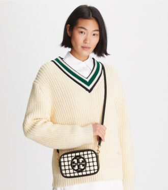 Mini sac Perry Bombe en cuir verni avec coutures whipstitch
