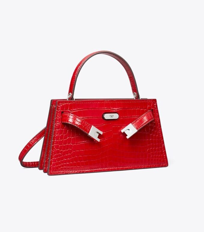 Mini sac à poignée supérieure Lee Radziwill en cuir gaufré croco Mini sac à poignée supérieure Lee Radziwill en cuir gaufré croco