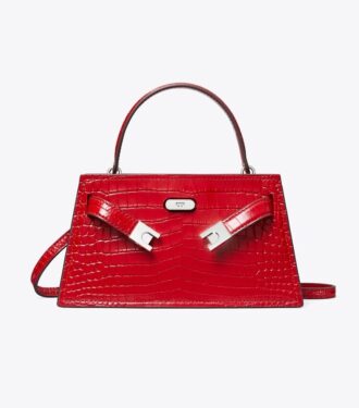 Mini sac à poignée supérieure Lee Radziwill en cuir gaufré croco
