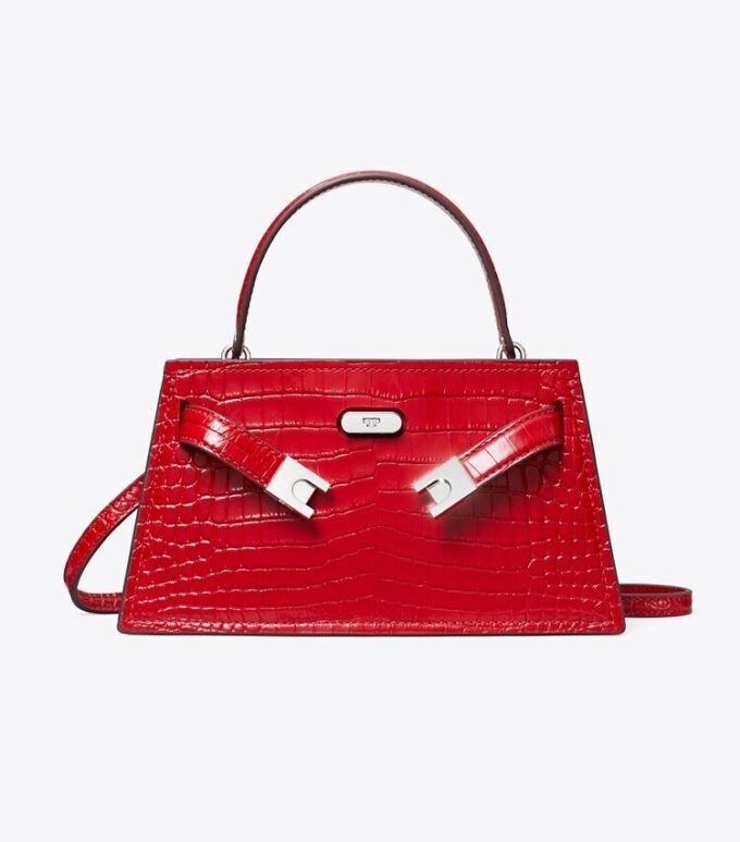 Mini sac à poignée supérieure Lee Radziwill en cuir gaufré croco Mini sac à poignée supérieure Lee Radziwill en cuir gaufré croco