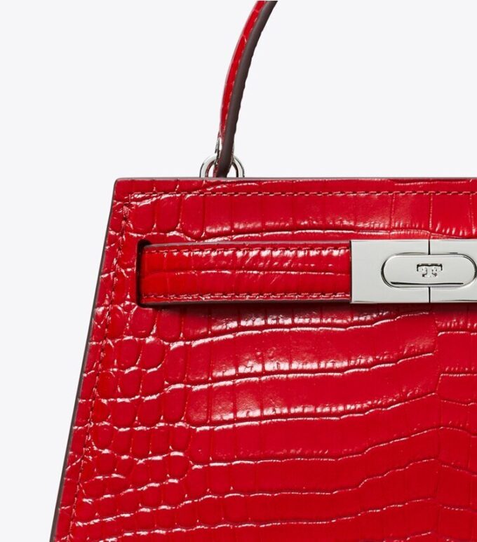 Mini sac à poignée supérieure Lee Radziwill en cuir gaufré croco Mini sac à poignée supérieure Lee Radziwill en cuir gaufré croco