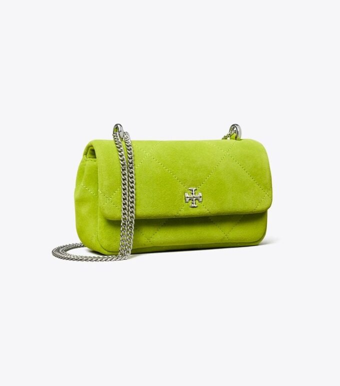 Mini sac à rabat en daim matelassé Kira Mini sac à rabat en daim matelassé Kira
