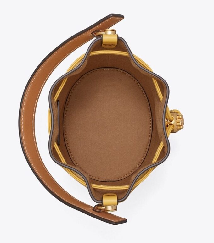 Mini sac seau en cuir perforé T Monogram Mini sac seau en cuir perforé T Monogram