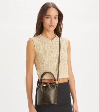 Mini sac seau en toile enduite T Monogram