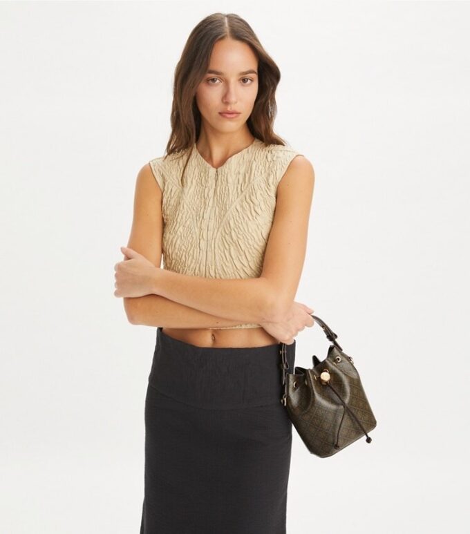 Mini sac seau en toile enduite T Monogram Mini sac seau en toile enduite T Monogram