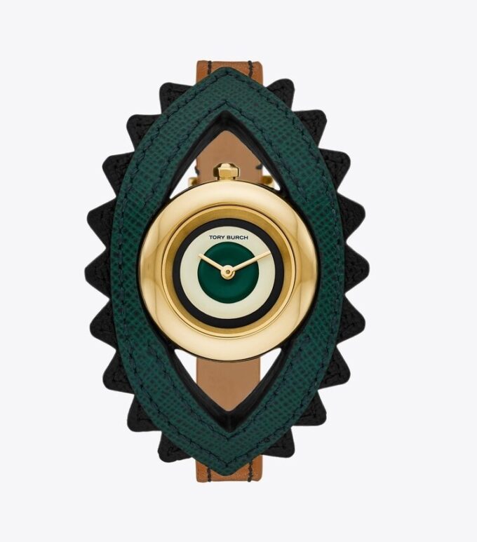 Montre-bracelet Evil Eye, cuir Luggage/vert, 27 mm Montre-bracelet Evil Eye, cuir Luggage/vert, 27 mm