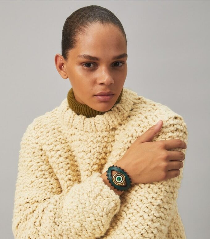 Montre-bracelet Evil Eye, cuir Luggage/vert, 27 mm Montre-bracelet Evil Eye, cuir Luggage/vert, 27 mm