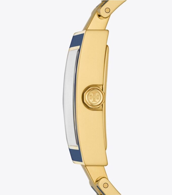 Montre Buddy Bangle, acier inoxydable bleu marine/doré, 25 x 32 mm Montre Buddy Bangle, acier inoxydable bleu marine/doré, 25 x 32 mm