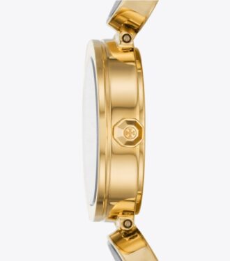 Montre Clock, acier inoxydable doré