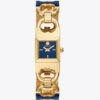 Montre Double T Link, acier inoxydable doré/bleu marine Montre Double T Link, acier inoxydable doré/bleu marine