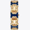 Montre Double T Link, acier inoxydable doré/bleu marine Montre Double T Link, acier inoxydable doré/bleu marine