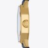 Montre Sawyer octogonale, cuir bleu marine/acier inoxydable doré, 28 x 32 mm Montre Sawyer octogonale, cuir bleu marine/acier inoxydable doré, 28 x 32 mm