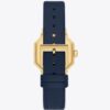 Montre Sawyer octogonale, cuir bleu marine/acier inoxydable doré, 28 x 32 mm Montre Sawyer octogonale, cuir bleu marine/acier inoxydable doré, 28 x 32 mm
