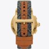 Montre Tory Monogram T, bleu marine/acier inoxydable doré, 37 x 37 mm Montre Tory Monogram T, bleu marine/acier inoxydable doré, 37 x 37 mm
