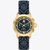 Montre Tory T Monogram, cuir/acier inoxydable doré Montre Tory T Monogram, cuir/acier inoxydable doré