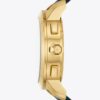 Montre Tory T Monogram, cuir/acier inoxydable doré Montre Tory T Monogram, cuir/acier inoxydable doré