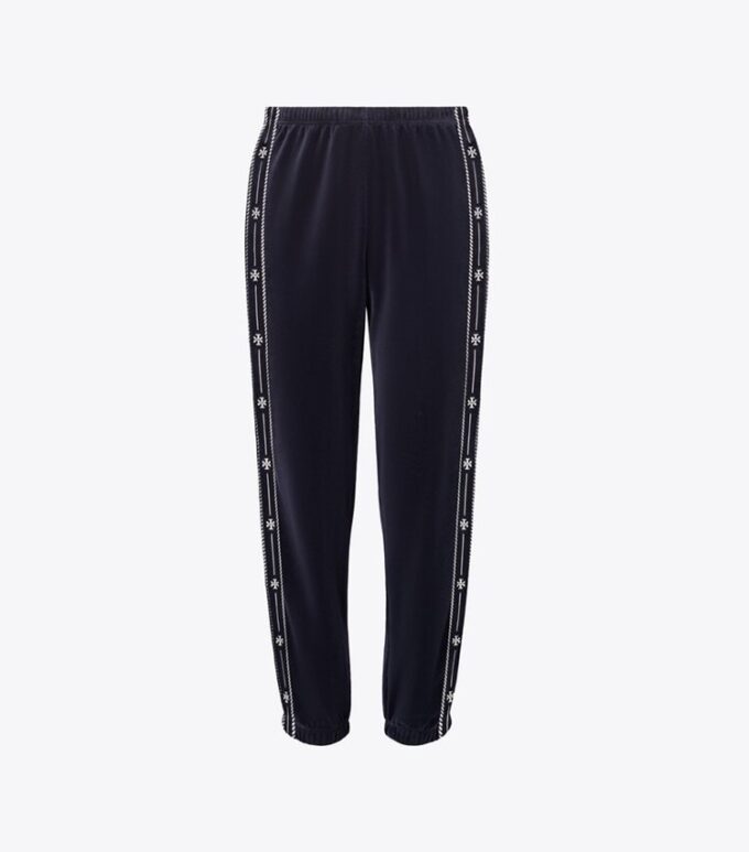 Pantalon de jogging en velours avec logo T Pantalon de jogging en velours avec logo T