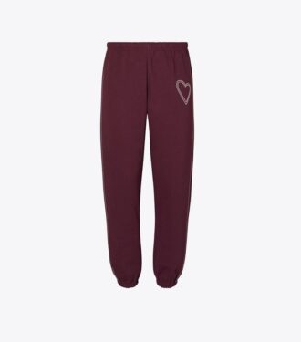 Pantalon de survêtement en molleton français avec cœur brodé