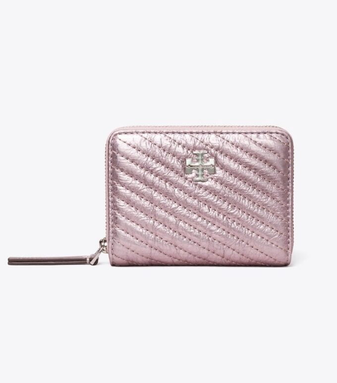 Petit portefeuille zippé Kira Moto Quilt Metallic Petit portefeuille zippé Kira Moto Quilt Metallic