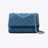 Petit sac à bandoulière convertible en denim souple Fleming Petit sac à bandoulière convertible en denim souple Fleming