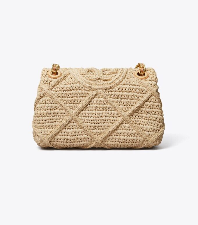 Petit sac à bandoulière convertible Fleming en paille souple Petit sac à bandoulière convertible Fleming en paille souple