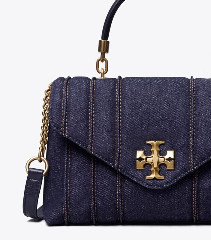 Petit sac à bandoulière en denim matelassé Kira Petit sac à bandoulière en denim matelassé Kira