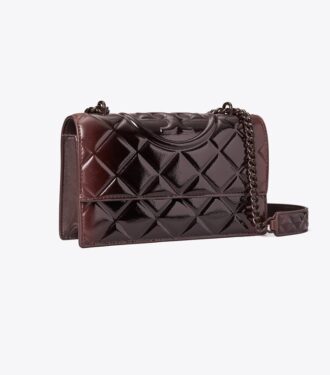 Petit sac à bandoulière Fleming en cuir verni