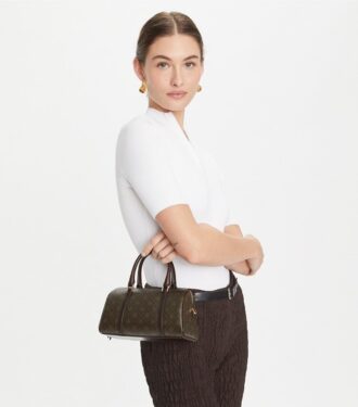 Petit sac baril en toile enduite T Monogram