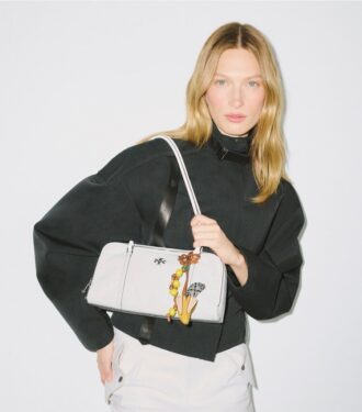 Petit sac à main en cuir froissé Marshmallow