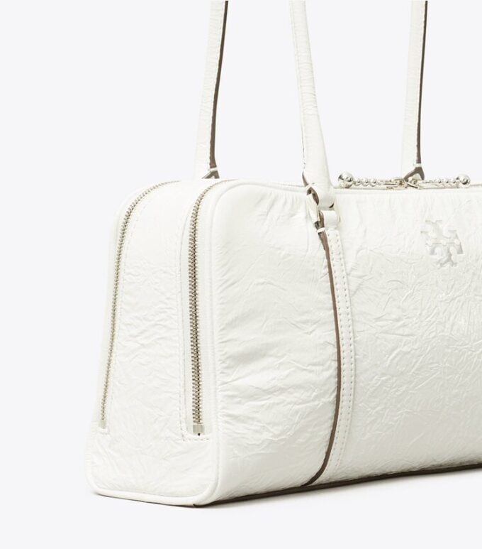 Petit sac à main en cuir froissé Marshmallow Petit sac à main en cuir froissé Marshmallow