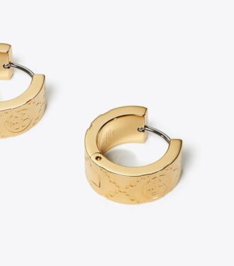 Petites boucles d&rsquo;oreilles créoles Icon T Monogram