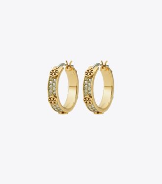 Petites boucles d&rsquo;oreilles créoles pavées Icon