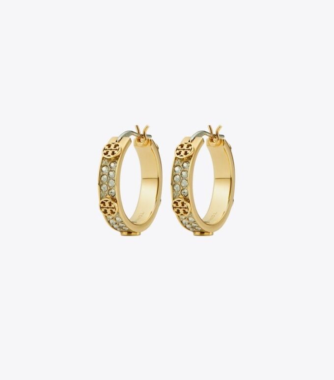 Petites boucles d&rsquo;oreilles créoles pavées Icon