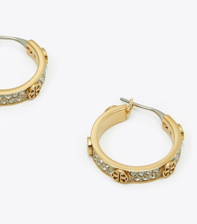 Petites boucles d&rsquo;oreilles créoles pavées Icon