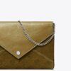 Pochette à chaîne en daim T Monogram Pochette à chaîne en daim T Monogram