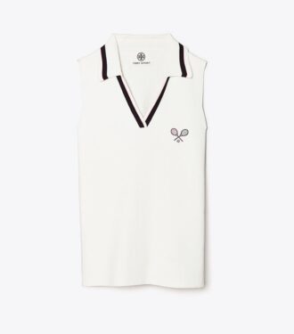 Polo sans manches en tricot côtelé Racquet