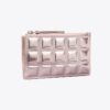 Porte-cartes zippé Fleming Metallic Square Quilt