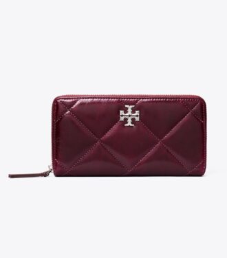 Portefeuille continental matelassé Kira Diamond à fermeture éclair