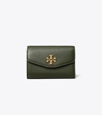 Portefeuille à rabat moyen Kira en cuir grainé
