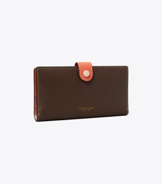Portefeuille slim à fermeture éclair Colorblock