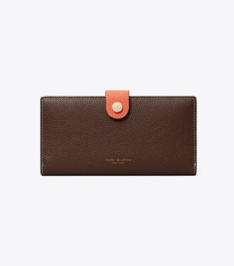 Portefeuille slim à fermeture éclair Colorblock