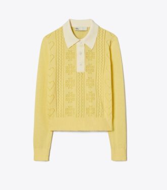 Pull à cœur en pointellé