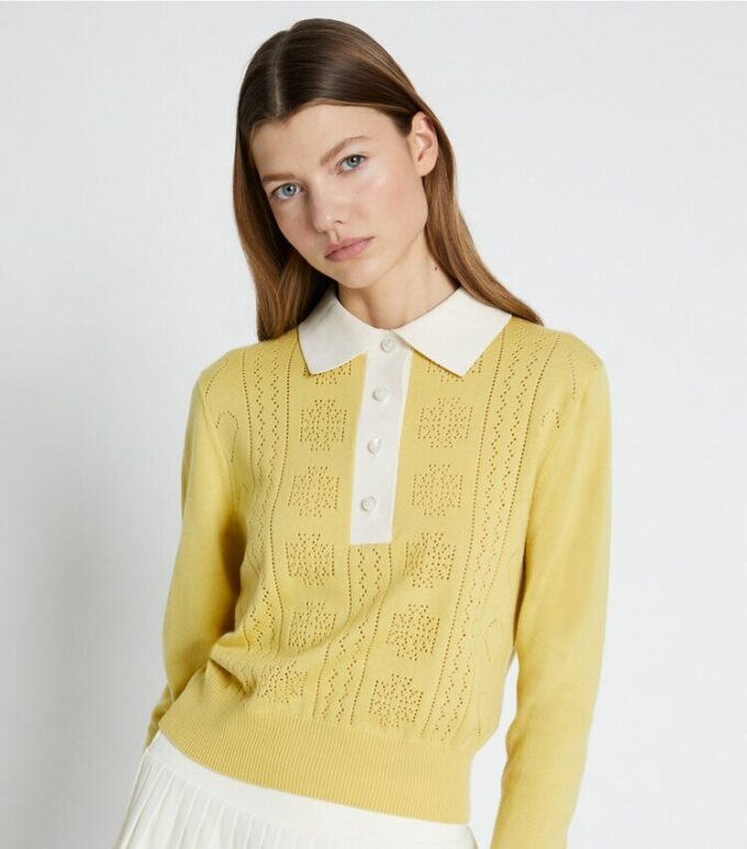 Pull à cœur en pointellé Pull à cœur en pointellé