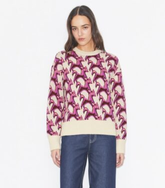 Pull à col rond en laine jacquard