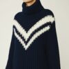 Pull à col roulé en laine mérinos à motif chevron Pull à col roulé en laine mérinos à motif chevron