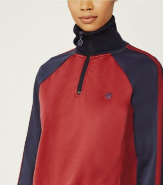 Pull à demi-zip color block